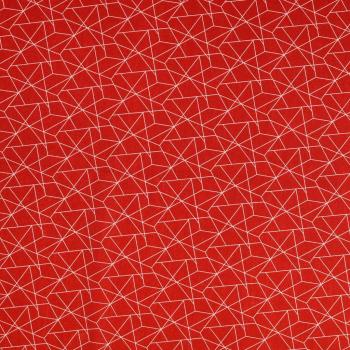 Baumwolldruck Grafisches Muster in Weiß auf Rot